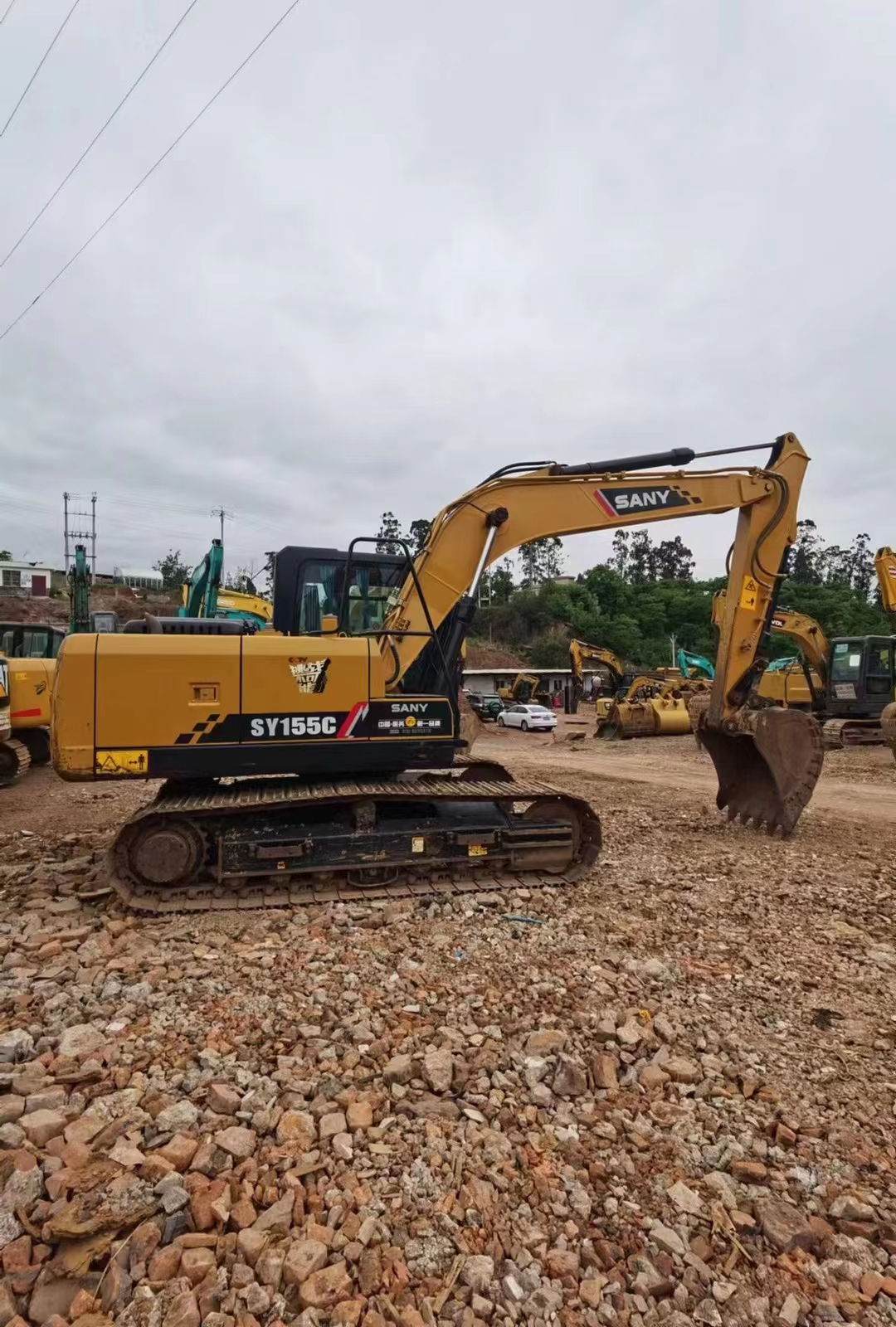 အသုံးပြုထားသော Second-Hand SY155C Excavator Crawler Excavator 