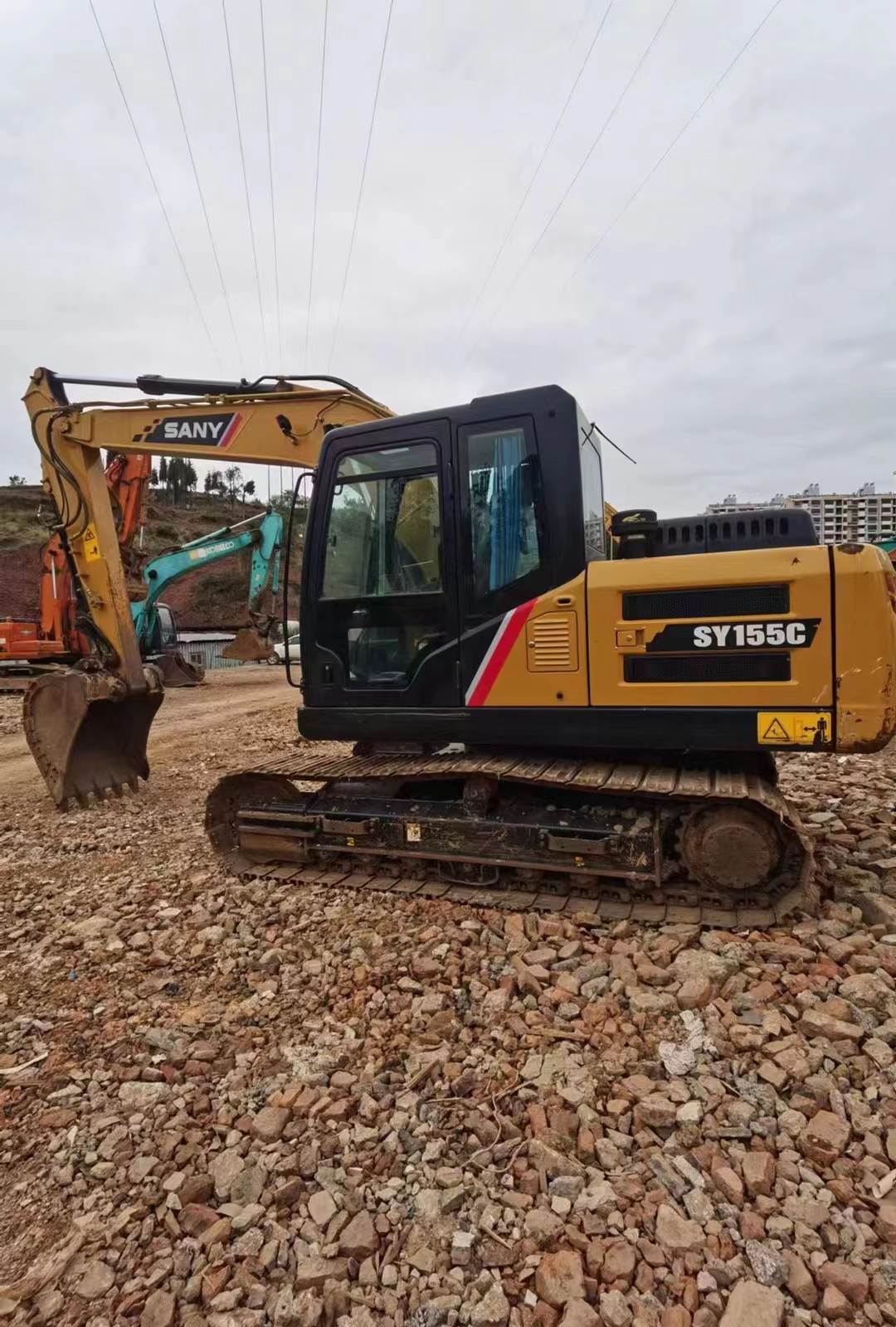 အသုံးပြုထားသော Second-Hand SY155C Excavator Crawler Excavator 